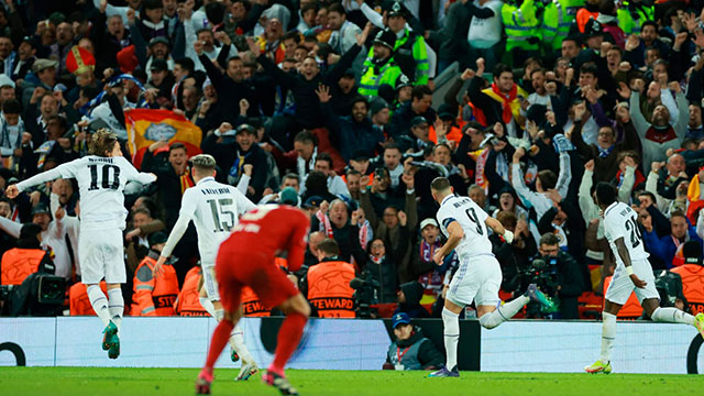 ¡Partidazo! Real Madrid goleó 5-2 a Liverpool por los octavos de la Champions League